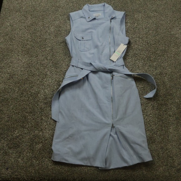 Calvin Klein Dress Women's 8 Retro Sleeveless Belted nyc Minimalist Business - Picture 1 of 16